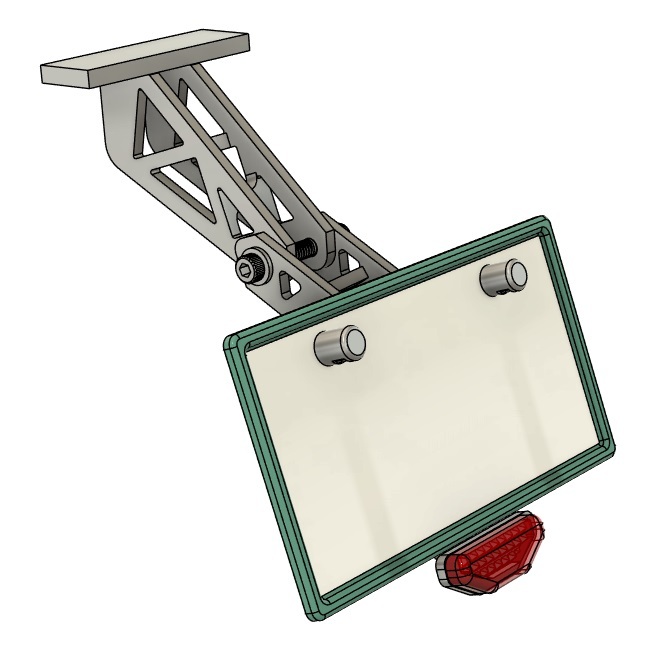 1/12　オートバイ用汎用ナンバープレートステー　3Dプリンタ出力未塗装キット　ディティールアップ　フェンダーレス_画像3