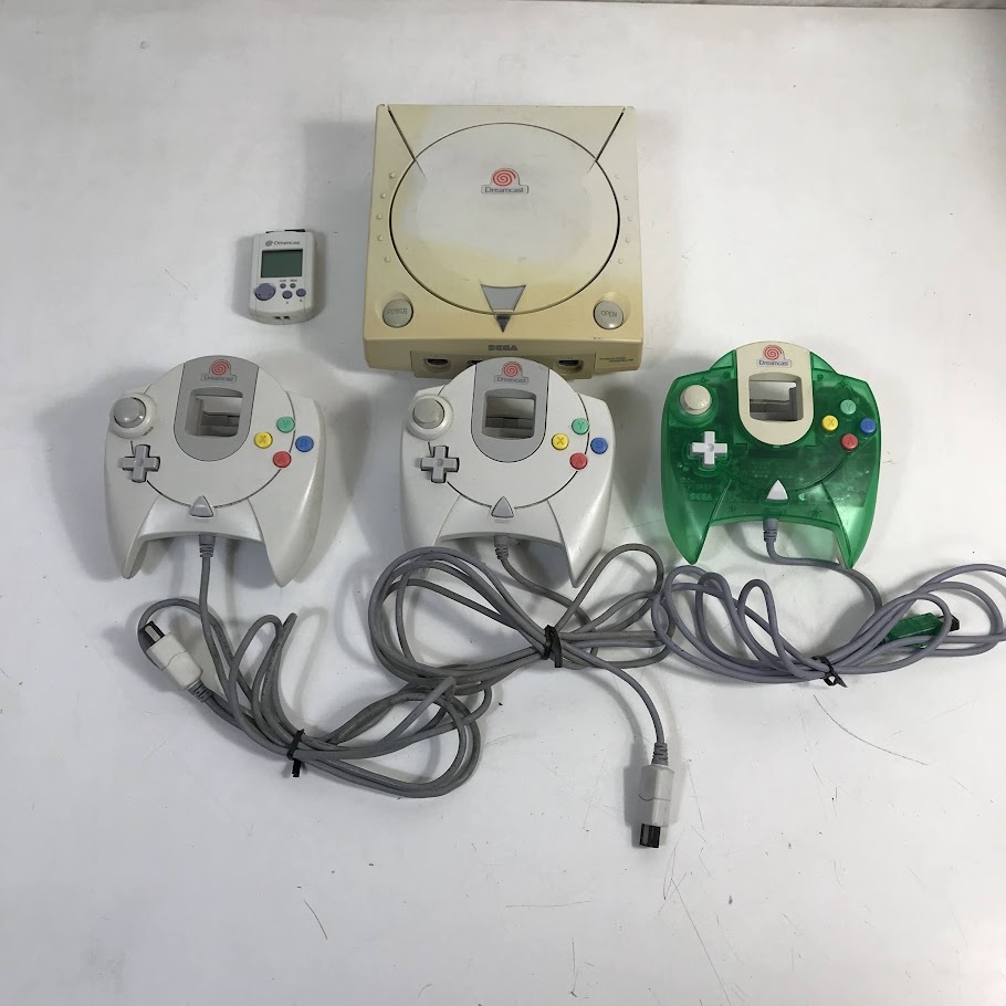 ☆ドリームキャスト 本體 コントローラー ビジュアルメモリ HKT-3000 Dreamcast SEGA セガ レトロゲーム機 セット