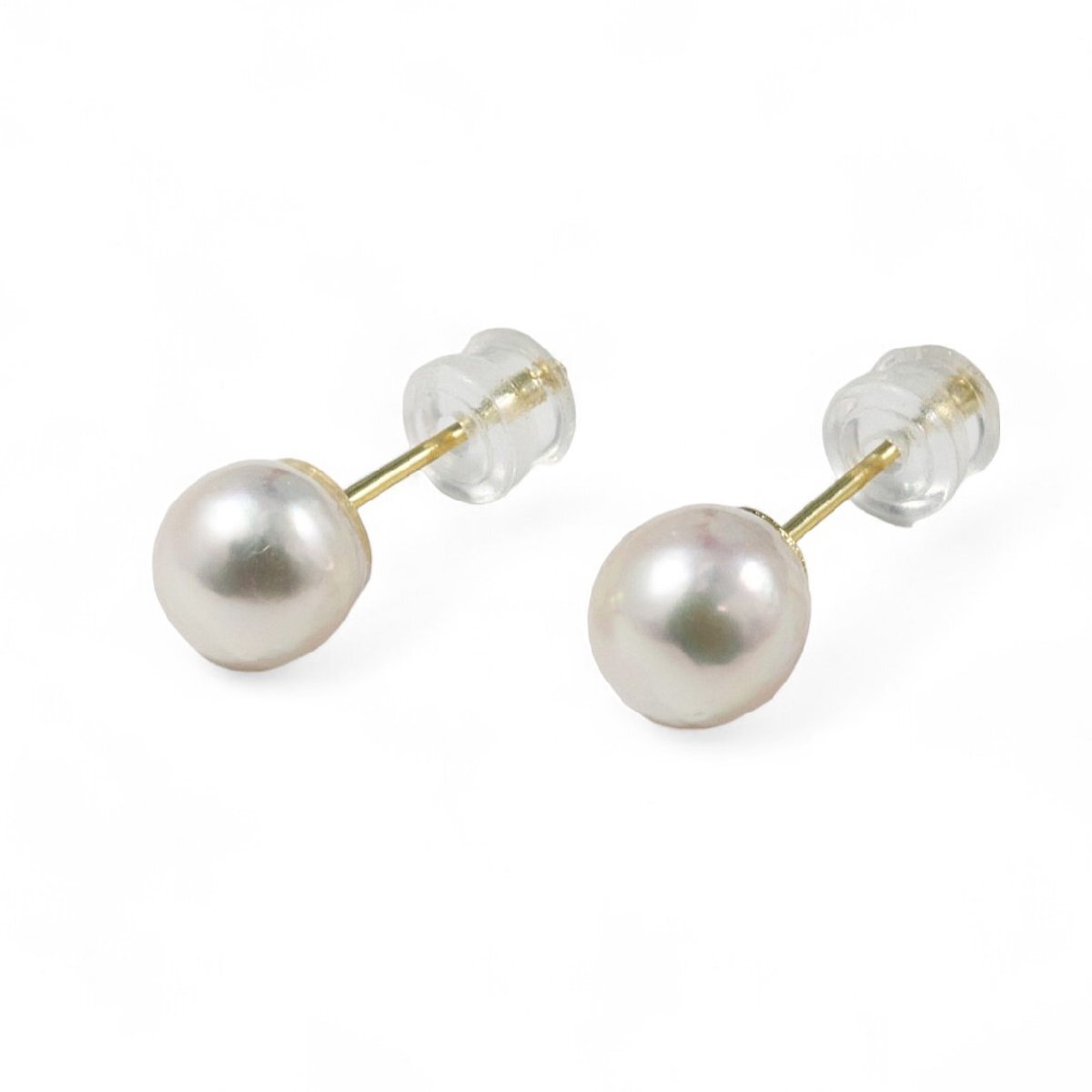 【訳あり】あこや本真珠 6.5mm-7mm ピアス( ゴールドカラー / シルバーカラー )_画像1