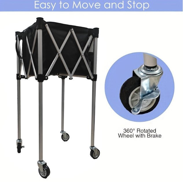 テニス収納車便利式テニスピケボール卓球コーチボール拾い車ボールフレームアルミ合金折りたたみ車_画像6