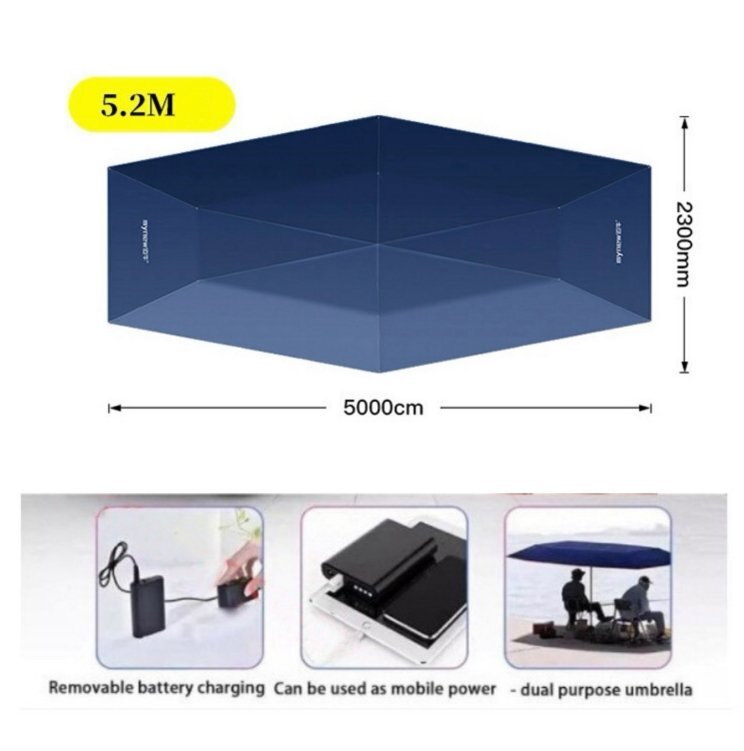 ユニバーサル可動式カーポート、全自動カーテントカバー、5.2Mモバイル折りたたみカーポート、リモコン、屋外用カーキャノピー傘_画像10