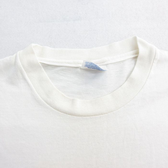 L/古着 ヘインズ　半袖 ビンテージ Tシャツ メンズ 00s 星条旗 クルーネック 白 ホワイト 24jun29 中古 半袖_画像4
