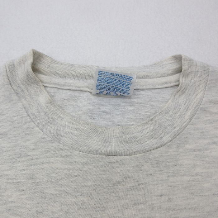 L/古着 ヘインズ 半袖 ビンテージ Tシャツ メンズ 90s BARNARD クルーネック 薄グレー 霜降り 24jul13 中古_画像4