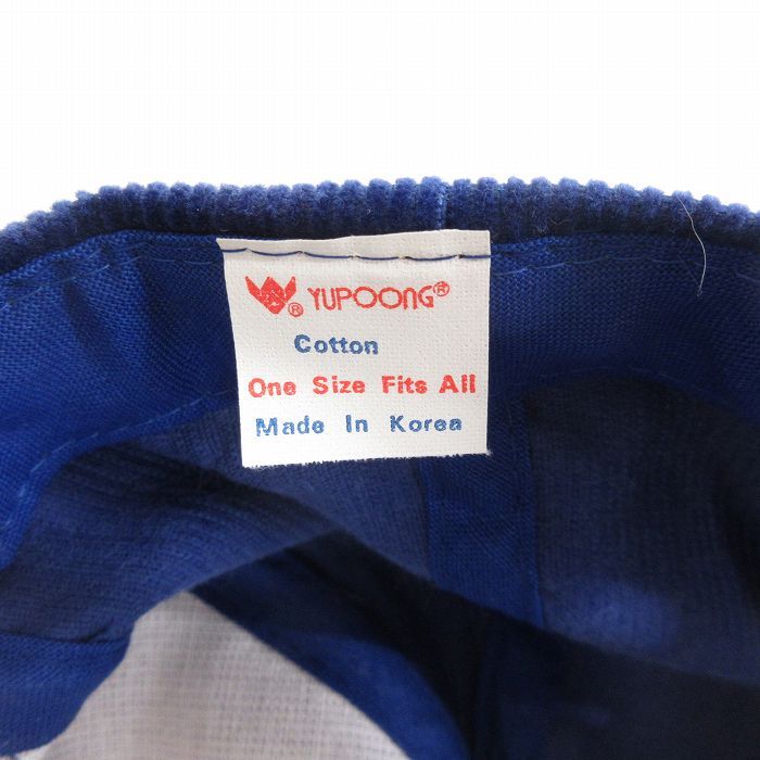 中古 コーデュロイ キャップ 90s POLYKEN 刺繍 紺 ネイビー 25sep30_画像3