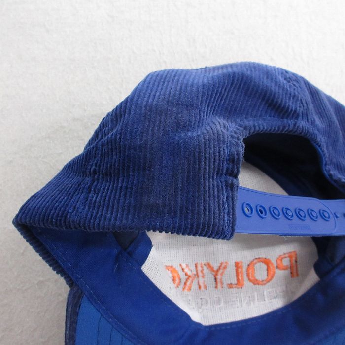 中古 コーデュロイ キャップ 90s POLYKEN 刺繍 紺 ネイビー 25sep30_画像8