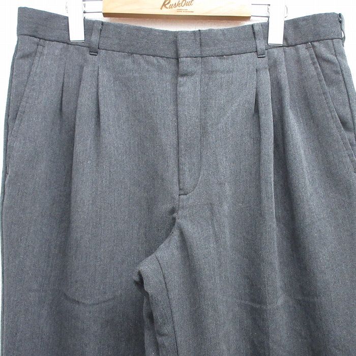 W35/古着 スラックス パンツ メンズ グレー 25oct02 中古 ボトムス ロング_画像2