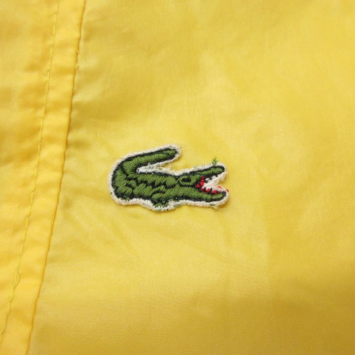 L/古着 ラコステ LACOSTE 長袖 ナイロン ジャケット アノラック パーカー メンズ ワンポイントロゴ 黄 イエロー 25sep29 中古 アウター ウ_画像3