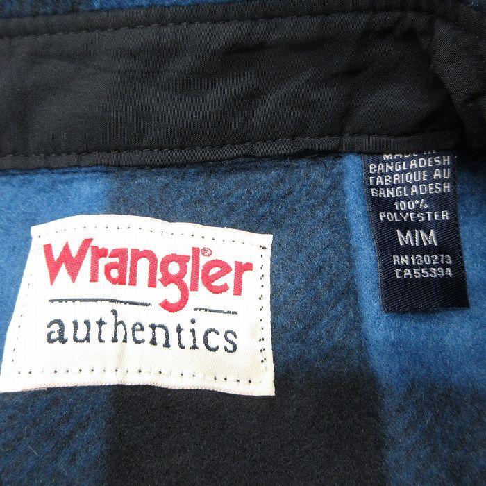 L/古着 ラングラー 長袖 シャツ メンズ フリース 紺他 ネイビー バッファロー チェック 25sep30 中古 トップス_画像5