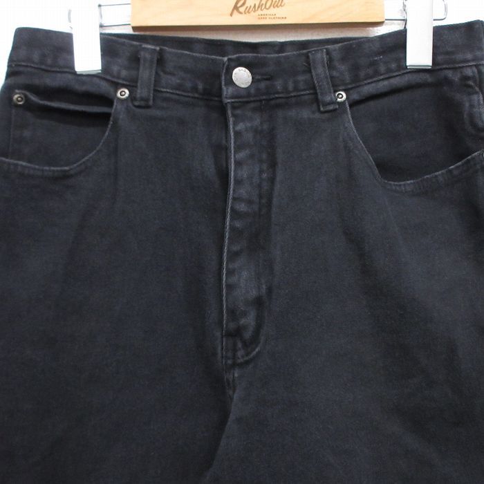 古着 ジーンズ レディース テーパード 黒 ブラック デニム 25oct06 中古 ボトムス ジーパン Gパン ロング パンツ_画像2
