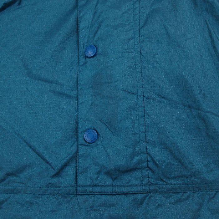 L/古着 エディーバウアー 長袖 ハーフジップ ナイロン ジャケット アノラック パーカー メンズ 90s リップストップ 濃青緑 25oct16 中古 ア_画像5