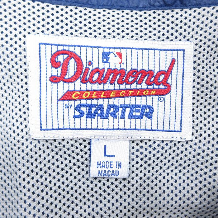 XL/古着 スターター STARTER 半袖 ナイロン ジャケット メンズ MLB ニューヨークヤンキース ヘンリーネック 紺 ネイビー メジャーリーグ ベ_画像6