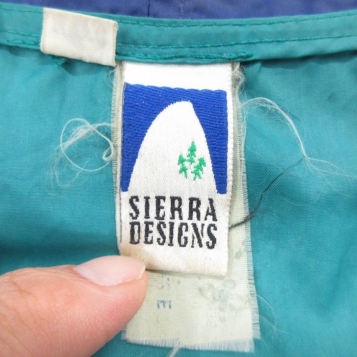 XL/古着 シェラデザインズ 長袖 ナイロン ジャケット パーカー メンズ 90s 大きいサイズ ラグラン 青緑 25oct16 中古 アウター ウインドブ_画像3