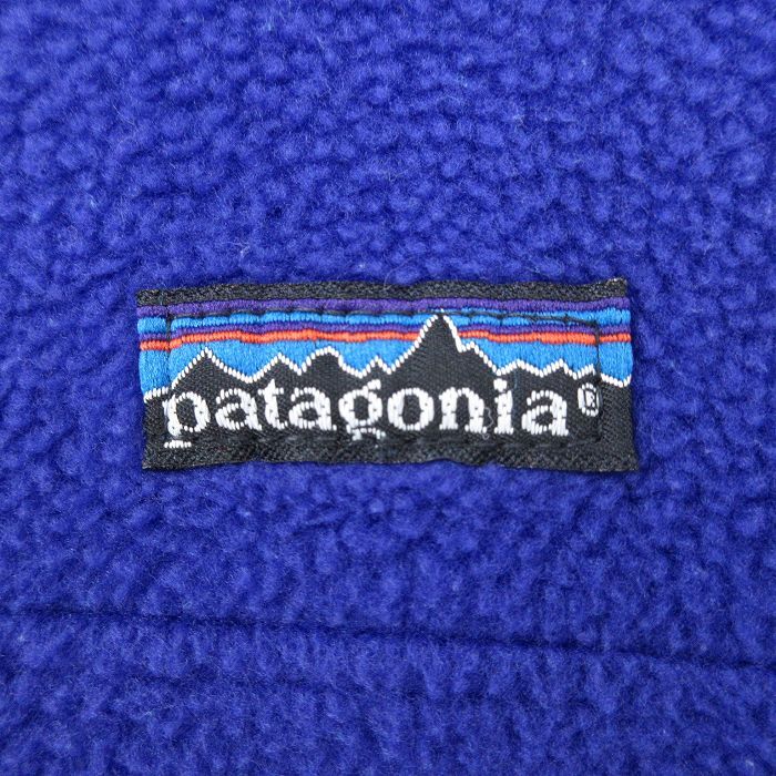 S/古着 パタゴニア patagonia 長袖 フリース ジャケット スナップT メンズ 80s ワンポイントロゴ 青 ブルー spe 25oct15 中古 アウター_画像4