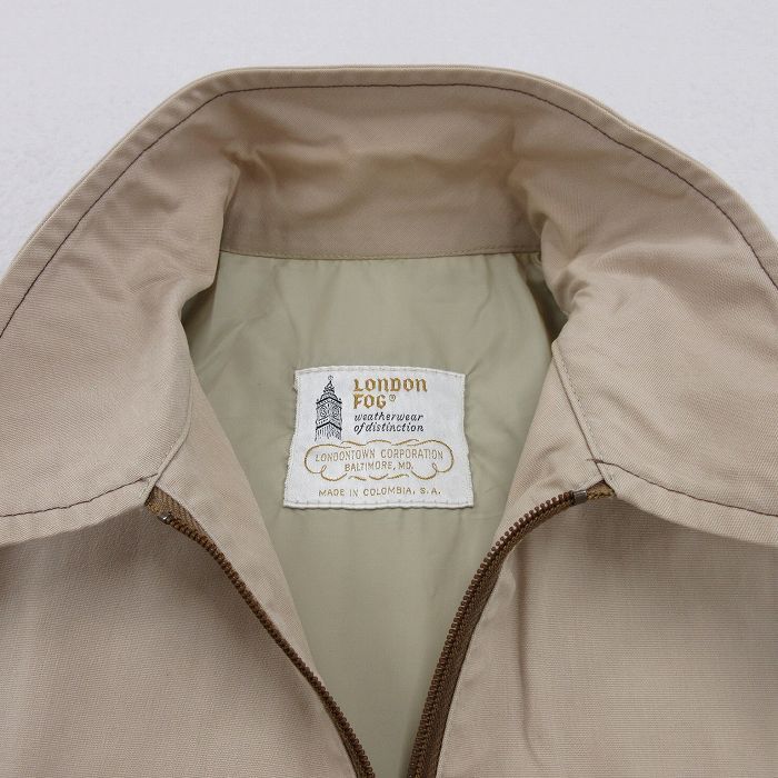 M/古着 ロンドンフォグ 長袖 ジャケット メンズ 80s タロン ベージュ カーキ 25oct10 中古 アウター ジャンパー ブルゾン_画像9
