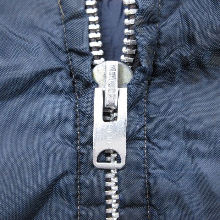 M/古着 ホワイトスタッグ 長袖 ビンテージ ナイロン ジャケット メンズ 70sタロン 紺 ネイビー 25oct14 中古 アウター ウインドブレーカー_画像3