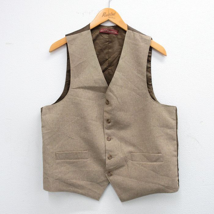 M/古着 リーバイス Levis アクション スーツ ベスト メンズ 80s スタプレ 茶系 ブラウン 25oct10 中古 アウター_画像1