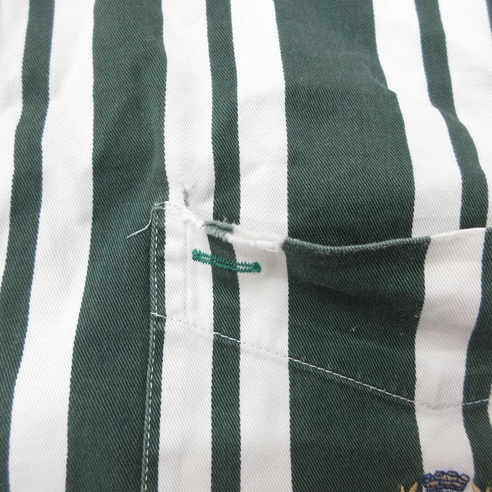 XL/古着 トミーヒルフィガー 長袖 ブランド シャツ メンズ 90s ワンポイントロゴ コットン ボタンダウン 白他 ホワイト チェック 25oct15_画像7