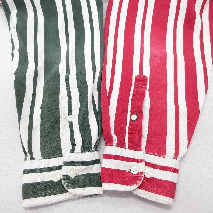 XL/古着 トミーヒルフィガー 長袖 ブランド シャツ メンズ 90s ワンポイントロゴ コットン ボタンダウン 白他 ホワイト チェック 25oct15_画像8