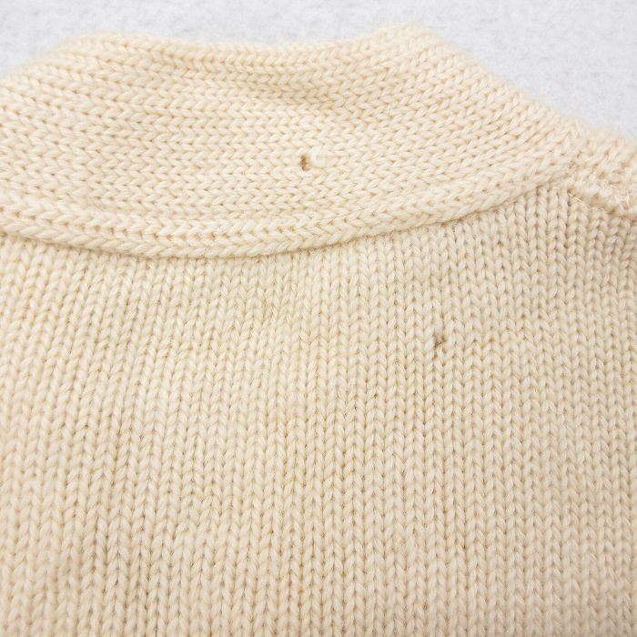 S/古着 長袖 ビンテージ レタード ニット カーディガン メンズ 50s AGA ベージュ系 カーキ spe 25oct14 中古 トップス_画像9