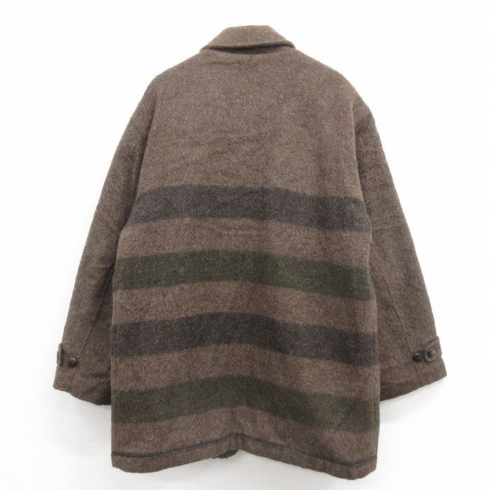 XL/古着 バナナリパブリック 長袖 ブランド ウール コート メンズ 00s モヘア 大きいサイズ ロング丈 こげ茶 ブラウン 内側キルティング sp_画像3