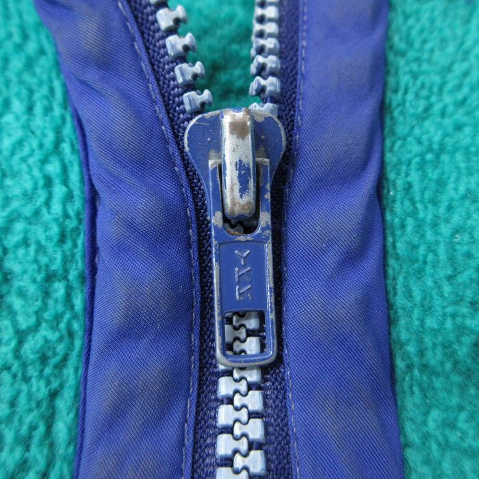 M/古着 エディーバウアー 長袖 フリース ジャケット メンズ 90s ラグラン 青緑 25oct18 中古 アウター_画像4