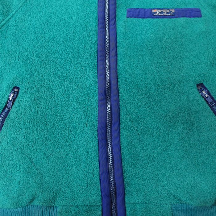 M/古着 エディーバウアー 長袖 フリース ジャケット メンズ 90s ラグラン 青緑 25oct18 中古 アウター_画像7