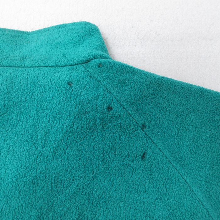 M/古着 エディーバウアー 長袖 フリース ジャケット メンズ 90s ラグラン 青緑 25oct18 中古 アウター_画像9