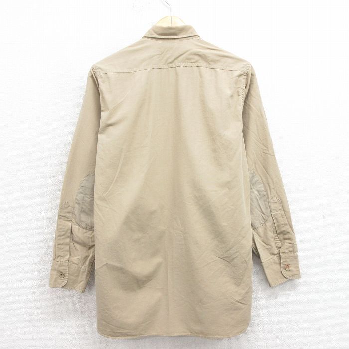 M/古着 長袖 ビンテージ ワーク シャツ メンズ 60s マチ付き ベージュ カーキ 25oct22 中古 トップス_画像2