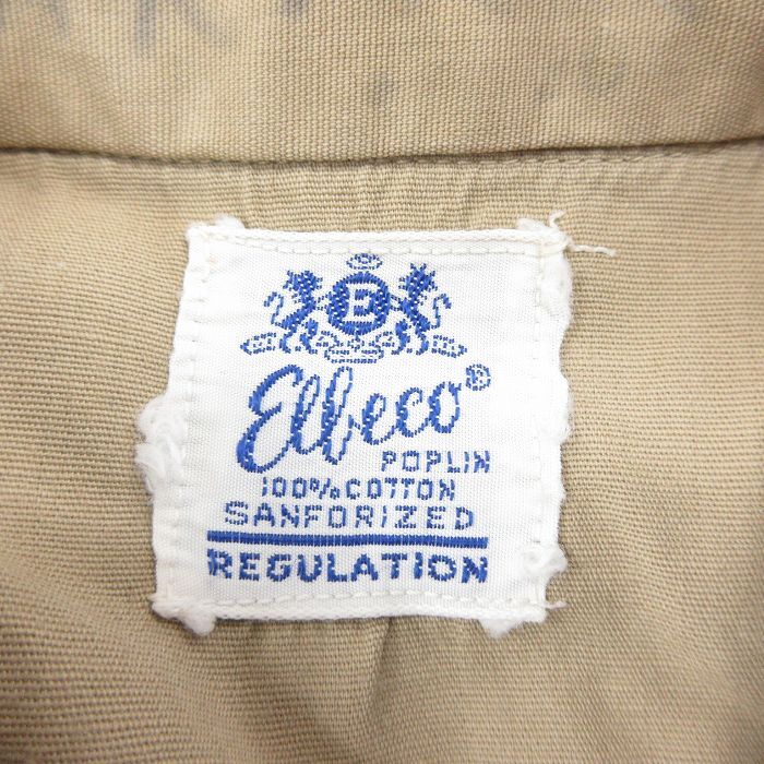 M/古着 長袖 ビンテージ ワーク シャツ メンズ 60s マチ付き ベージュ カーキ 25oct22 中古 トップス_画像6