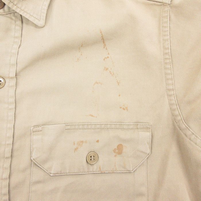 M/古着 長袖 ビンテージ ワーク シャツ メンズ 60s コットン ベージュ カーキ 25oct22 中古 トップス_画像5