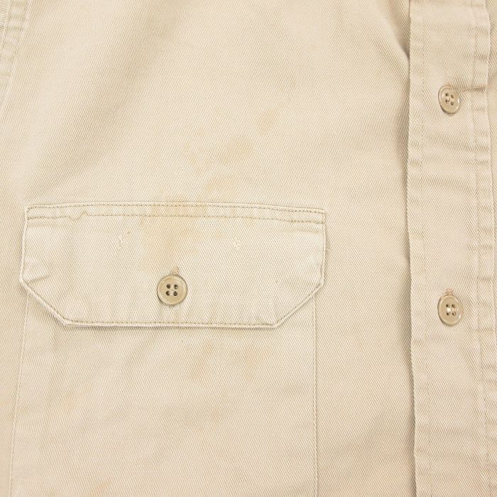 M/古着 長袖 ビンテージ ワーク シャツ メンズ 60s コットン ベージュ カーキ 25oct22 中古 トップス_画像6