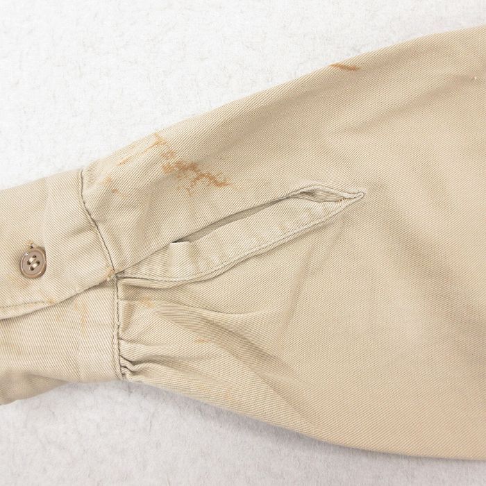 M/古着 長袖 ビンテージ ワーク シャツ メンズ 60s コットン ベージュ カーキ 25oct22 中古 トップス_画像8