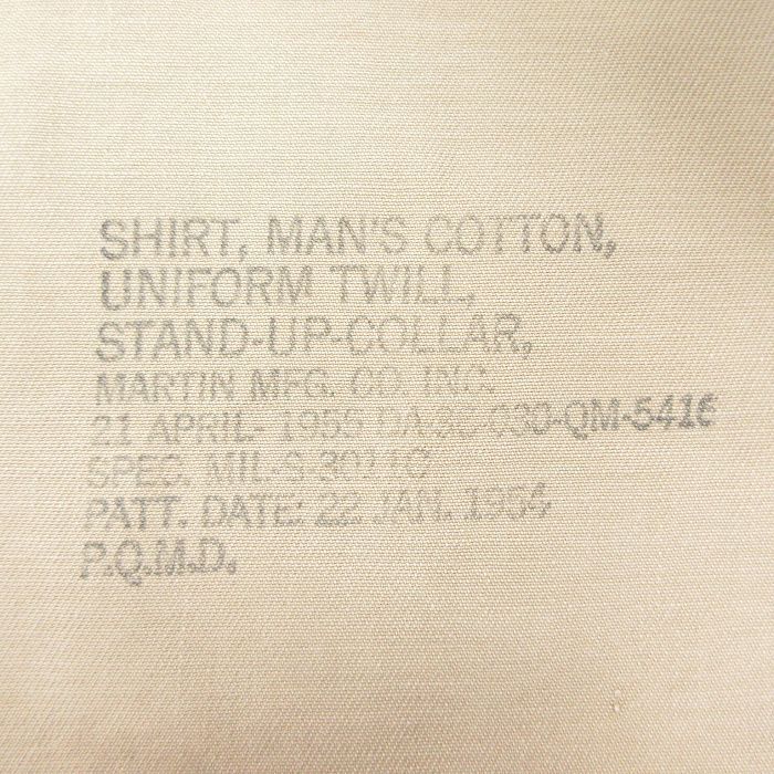 M/古着 長袖 ビンテージ ミリタリー シャツ メンズ 50s コットン ベージュ カーキ 25oct22 中古 トップス_画像4