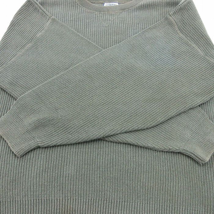 XL/古着 リー Lee 長袖 セーター メンズ 90s SATRUN 大きいサイズ コットン クルーネック 濃緑 グリーン 25oct22 中古 ニット トップス_画像5