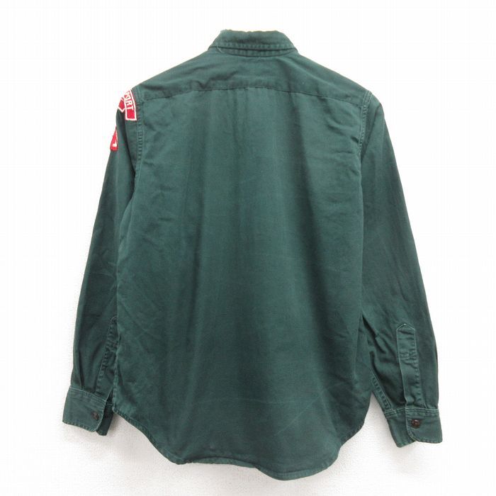 M/古着 長袖 ビンテージ ボーイスカウト シャツ メンズ 70s ワニ 緑 グリーン 25oct18 中古 トップス_画像2