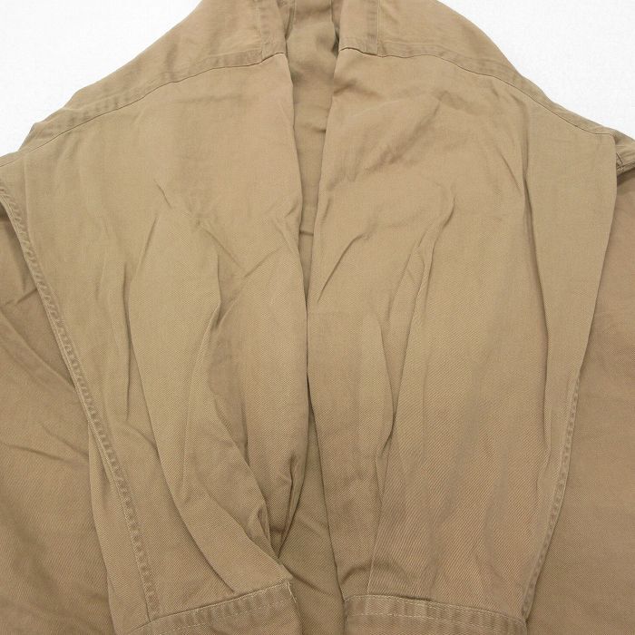 XL/古着 ノーティカ 長袖 ブランド シャツ メンズ 90s ワンポイントロゴ 大きいサイズ ロング丈 コットン ボタンダウン 濃ベージュ カーキ_画像6