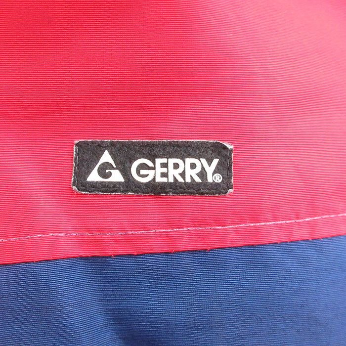 M/古着 ジェリー GERRY 長袖 ナイロン ジャケット メンズ 90s CYCLONE ツートンカラー 赤他 レッド 内側フリース 25oct28 中古 アウター_画像3