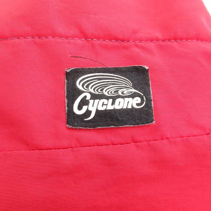 M/古着 ジェリー GERRY 長袖 ナイロン ジャケット メンズ 90s CYCLONE ツートンカラー 赤他 レッド 内側フリース 25oct28 中古 アウター_画像7