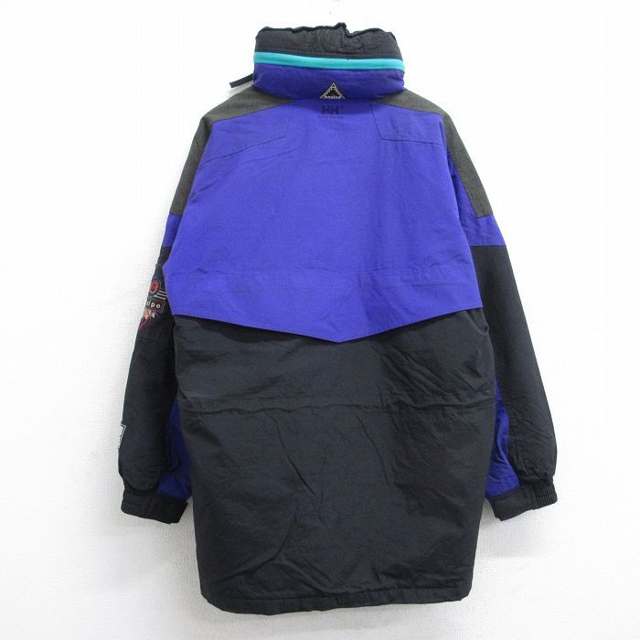 L/古着 ヘリーハンセン 長袖 ナイロン ジャケット メンズ シンサレート エキップ ロング丈 黒他 ブラック 内側メッシュ 25oct28 中古 アウ_画像2