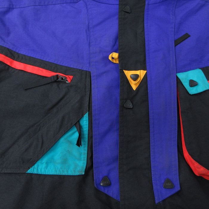 L/古着 ヘリーハンセン 長袖 ナイロン ジャケット メンズ シンサレート エキップ ロング丈 黒他 ブラック 内側メッシュ 25oct28 中古 アウ_画像9