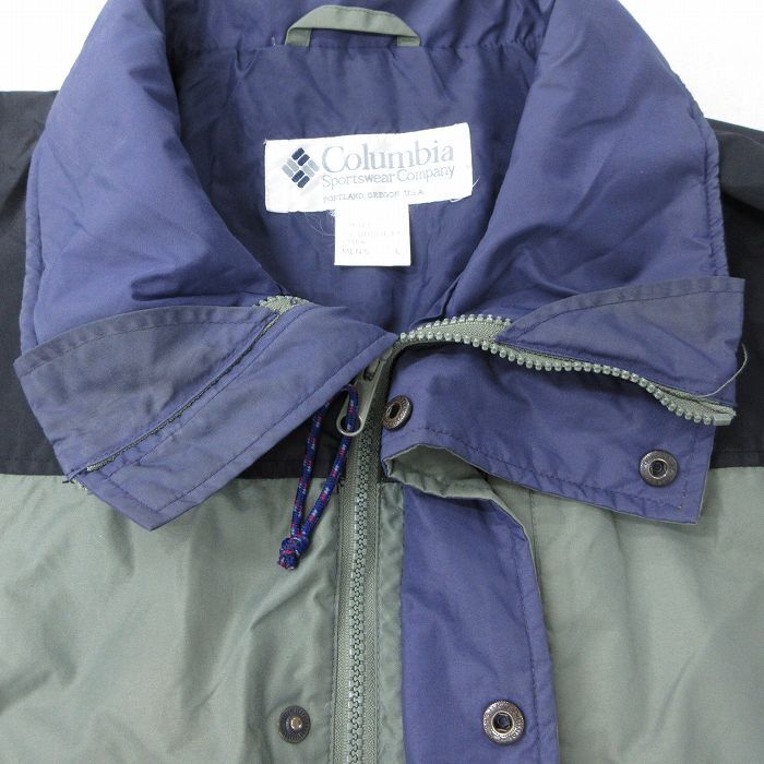 XL/古着 コロンビア 長袖 ナイロン ジャケット メンズ 90s Gizzmo ロング丈 濃緑他 グリーン 25oct28 中古 アウター_画像6