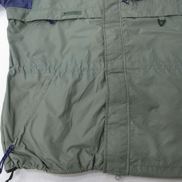 XL/古着 コロンビア 長袖 ナイロン ジャケット メンズ 90s Gizzmo ロング丈 濃緑他 グリーン 25oct28 中古 アウター_画像7