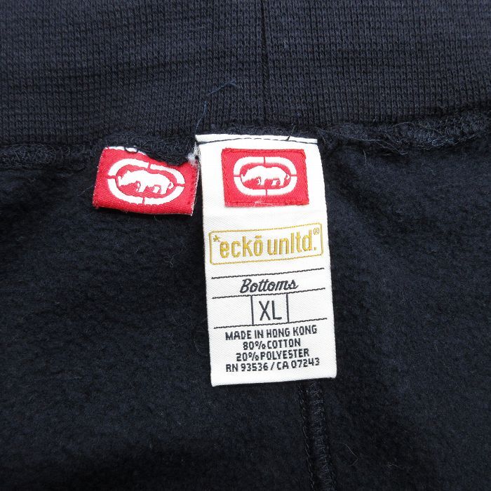 W39/古着 エコー ECKO スウェット パンツ メンズ ワンポイントロゴ 紺 ネイビー 25oct29 中古 ボトムス ロング_画像4