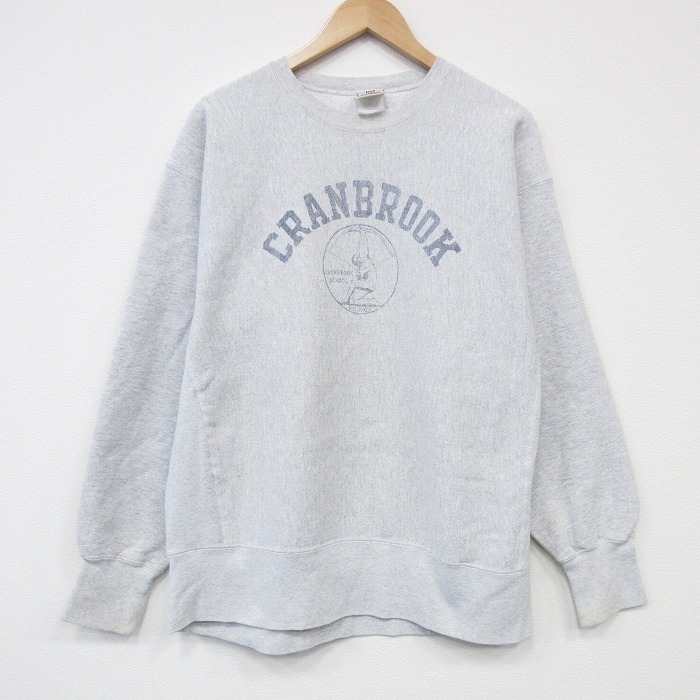 L/古着 リー Lee 長袖 スウェット メンズ 00s CRANBROOK クルーネック 薄グレー 霜降り spe 25oct30 中古 スエット トレーナー トップス_画像1