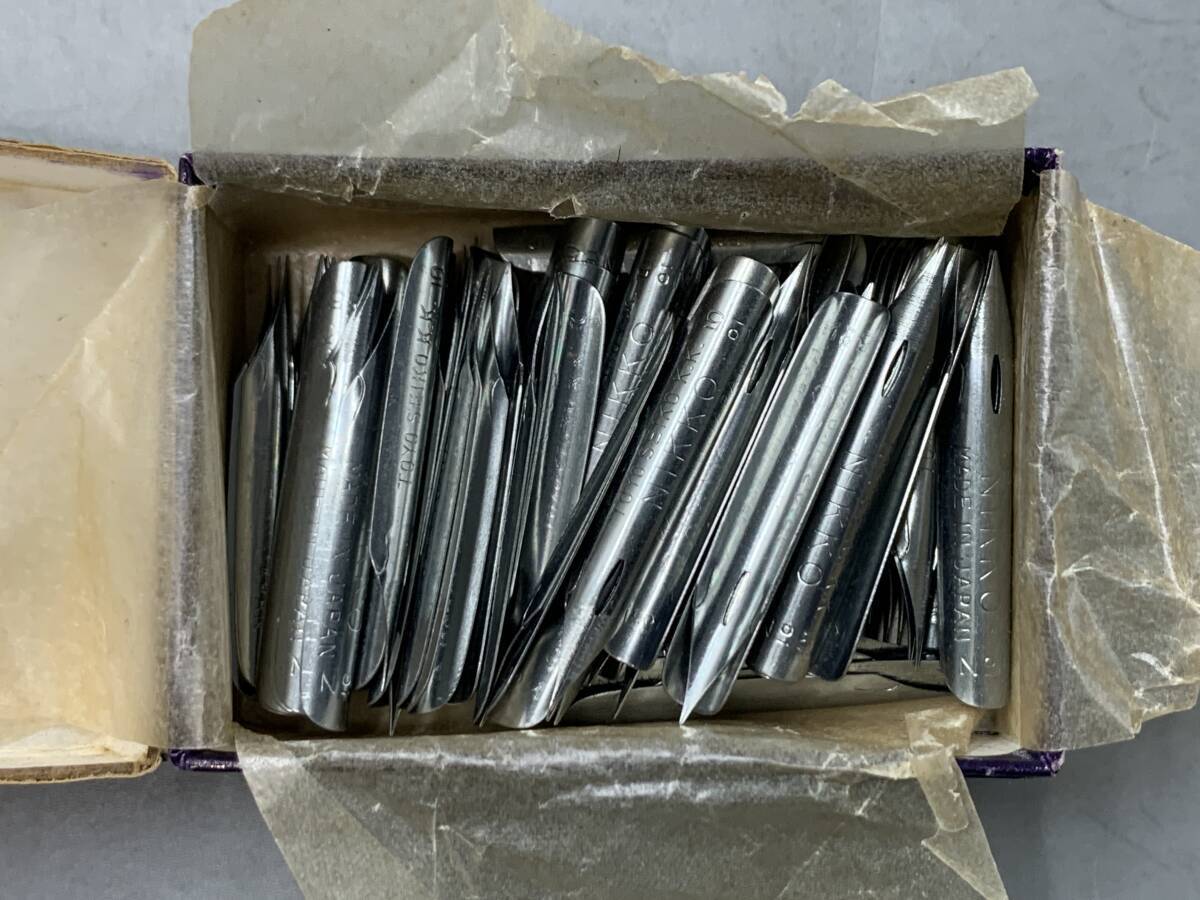 10＃CX/90096　NIKKO PEN 日光 ペン先 昭和レトロ 筆記具　まとめ　現状/未確認　60サイズ_画像3