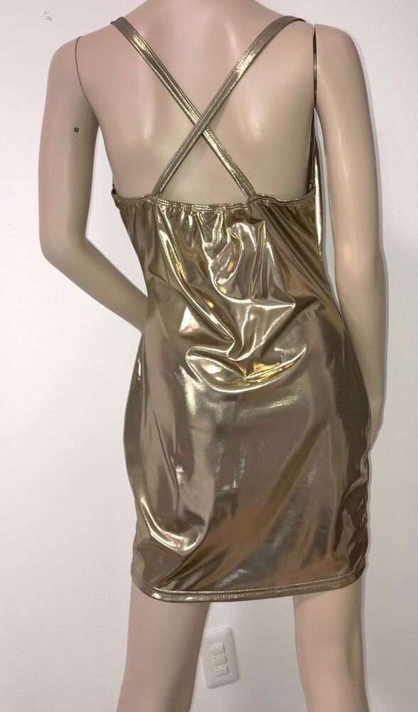 ♪◇SHEIN　ゴールド・メタリックの光沢のあるとてもセクシー・ドレス・サイズ大き目・新品_画像5