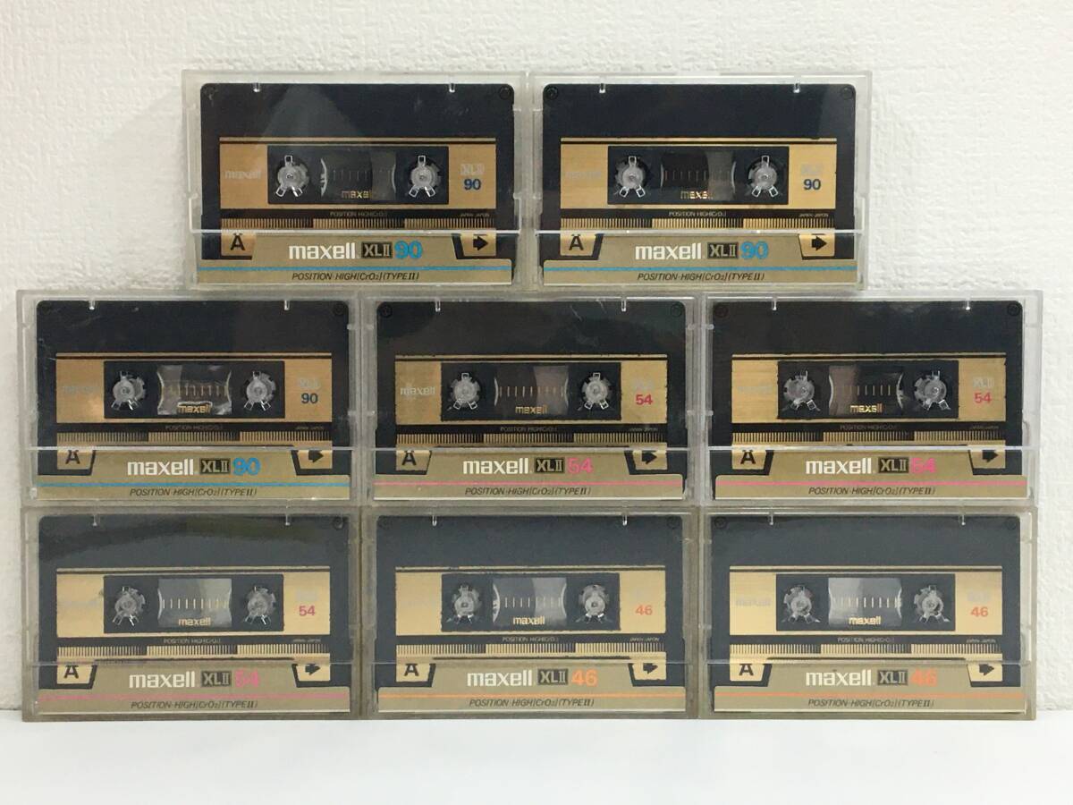 ●○サ641 maxell カセットテープ CrO2 POSITION Extra Fine Epitaxial XLⅡ/90 他 8本セット○●_画像1