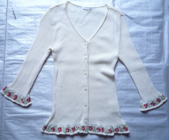 レストローズ◆綿混ツインニットアンサンブル★7分袖カーディガンとノースリーブニット ★M★9号★L'EST ROSE_画像2