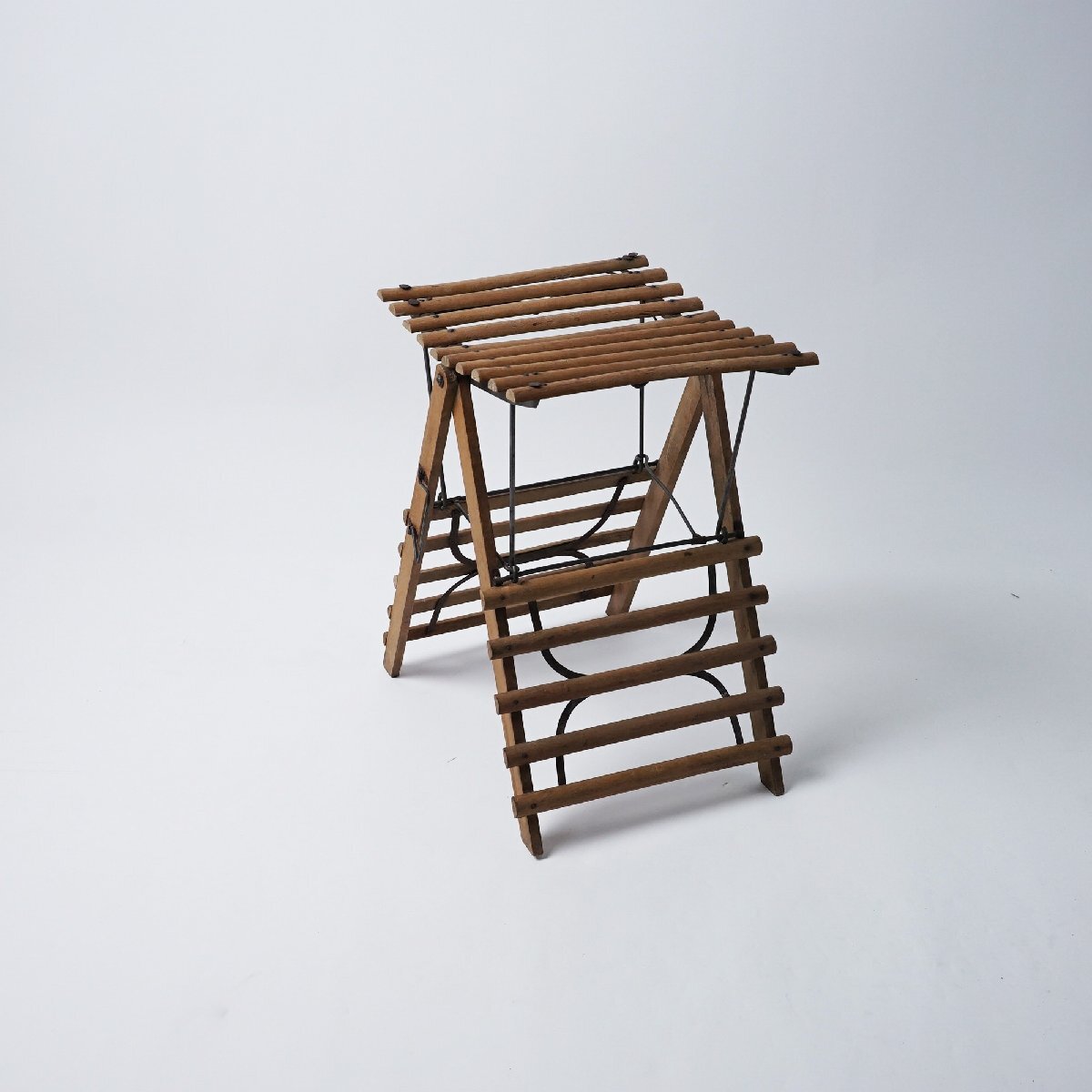  Франция античный складной стул из дерева складной стул табурет Vintage старый инструмент старый мебель [F83]