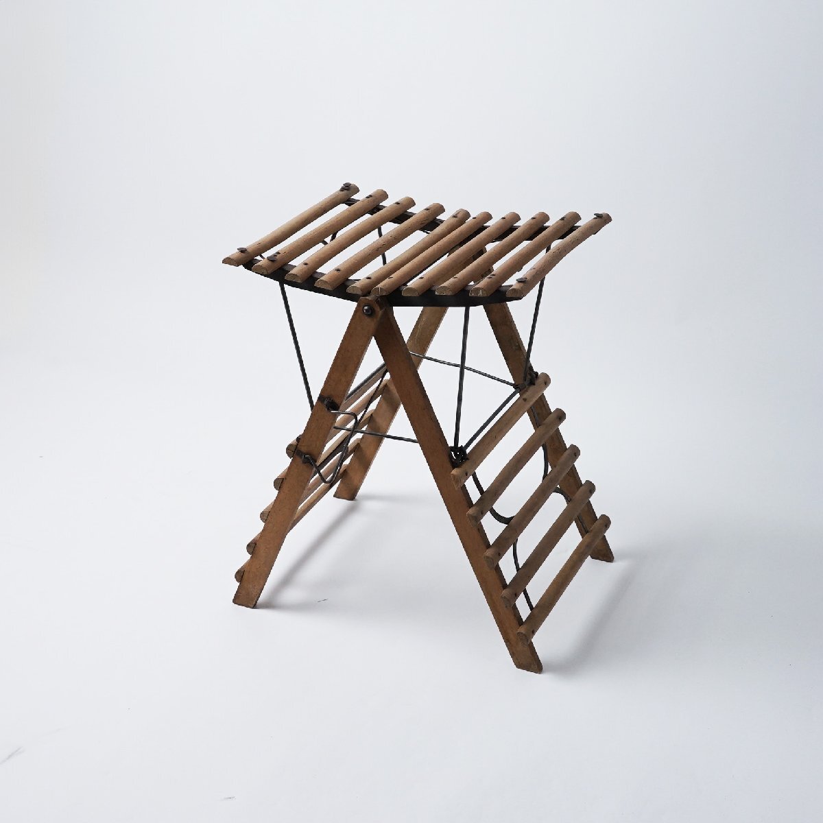  Франция античный складной стул из дерева складной стул табурет Vintage старый инструмент старый мебель [F83]